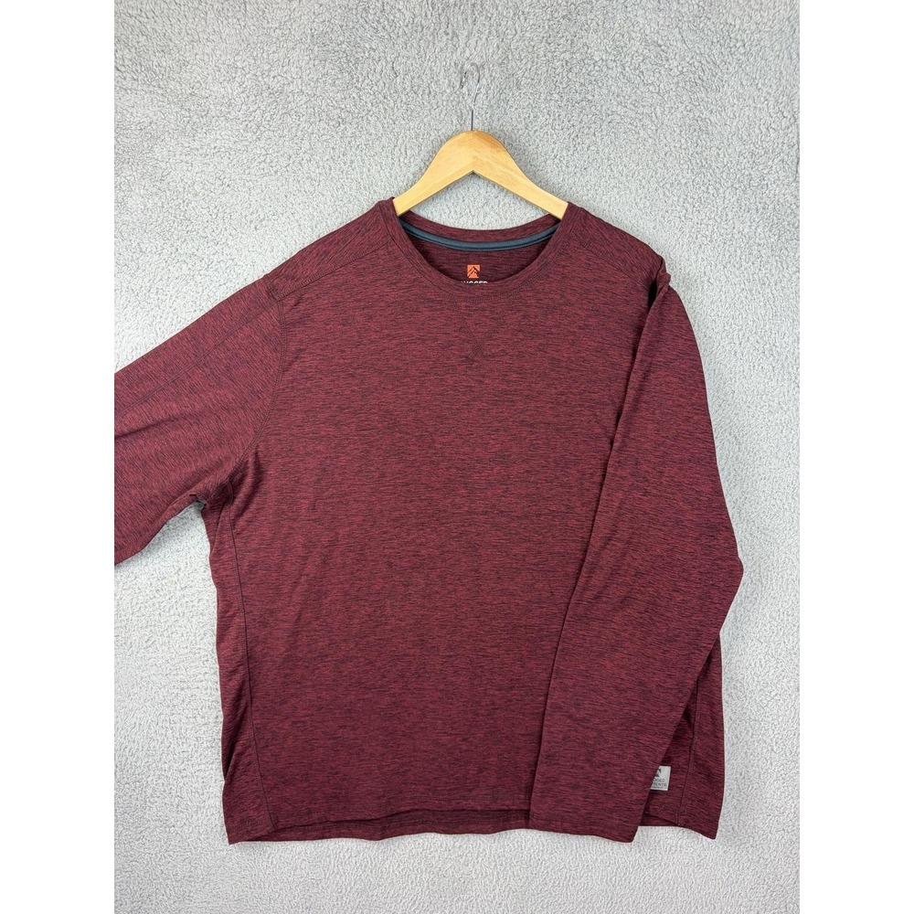 Rugged Elements Shirt Mens 2XL Red Long Sleeve Stretch Crew Tee Casual Mens